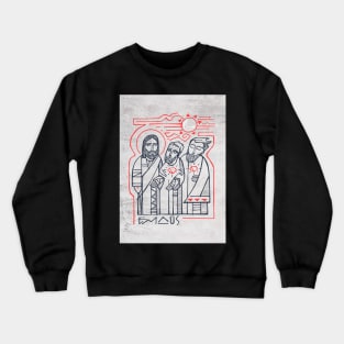 Jesus Christ with two disciples at Emaus Crewneck Sweatshirt